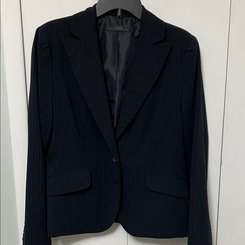Black Pinstripe Blazer